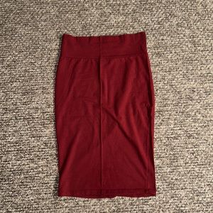 (#013) BURGUNDY PENCIL SKIRT